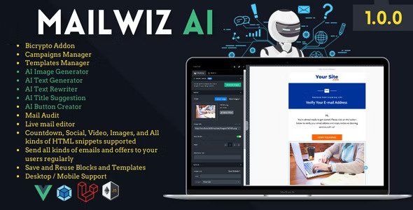 MailWiz Addon For Bicrypto - AI Image Generator, AI Content Generator, Drag&Drop Email Editor.jpg