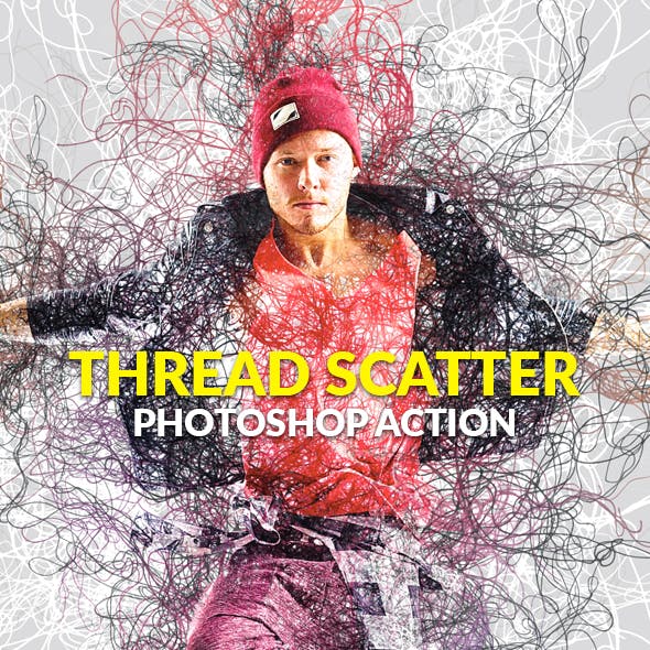 Скачать - Graphicriver. Thread Scatter Photoshop Action..jpg