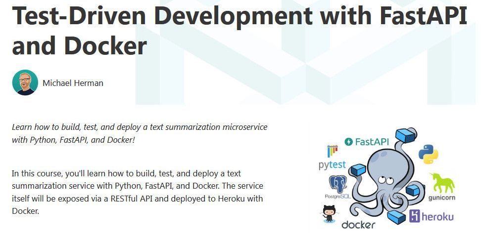 Скачать - Michael Herman. Разработка через тестирование с помощью FastAPI и Docker (2021).jpg